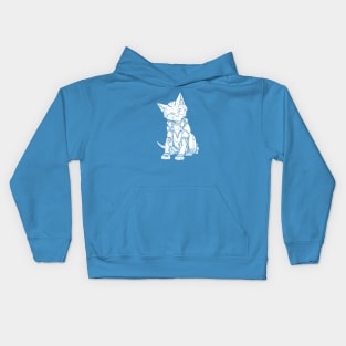 Robot Kitten (white shape) Kids Hoodie